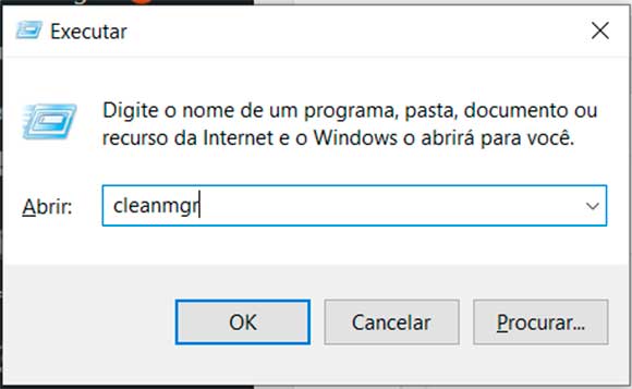 Limpeza-de-Disco-val.net.br-09 janela Executar do Windows 10